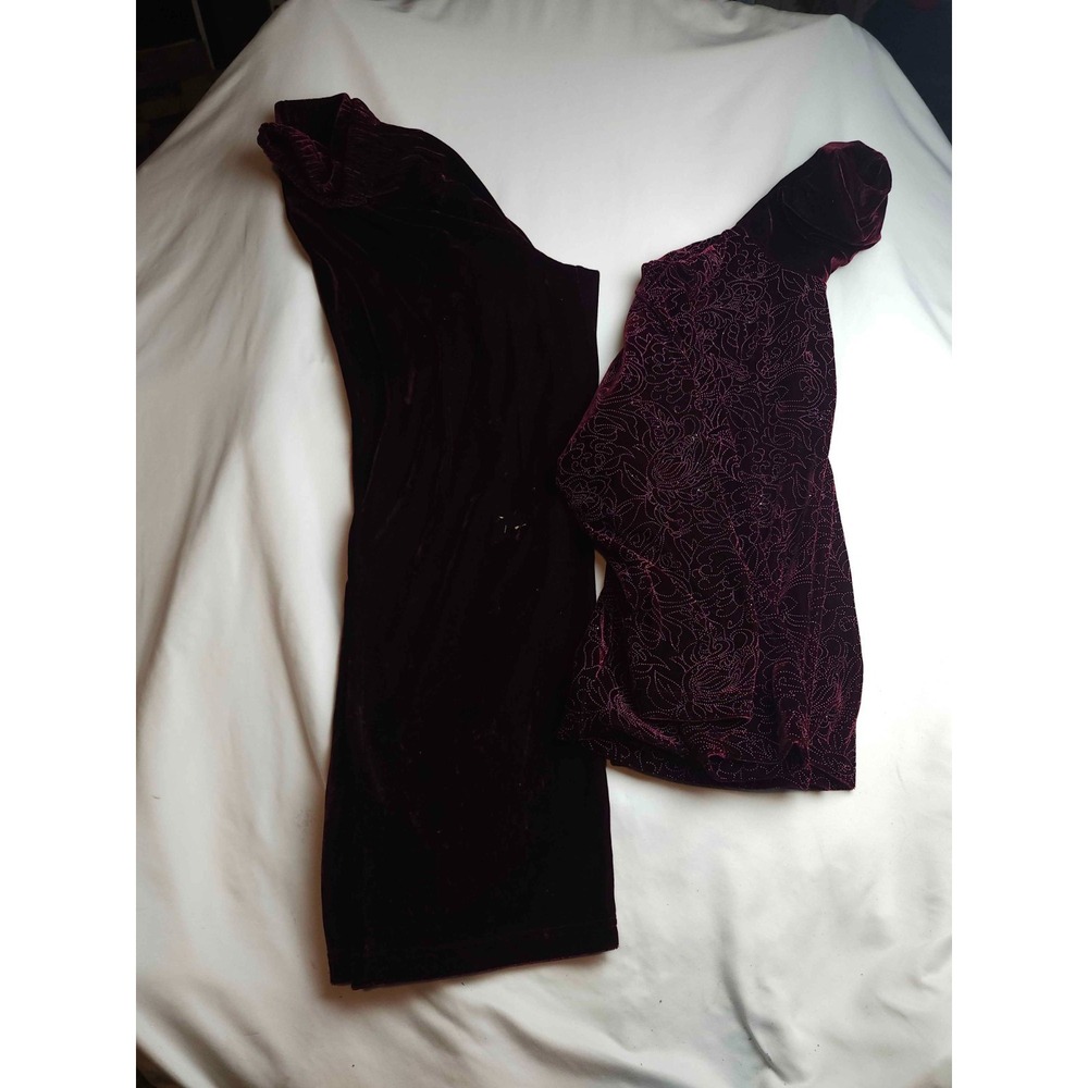 Coldwater Creek Velvet Pants Top Set Womens Large Burgundy Casual Travel Lounge